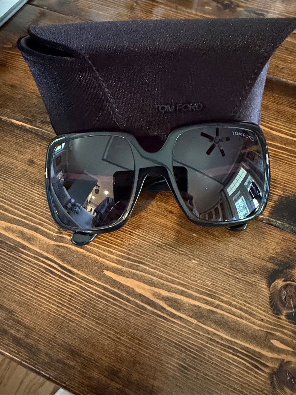 Tom Ford Black Aurora Oversized Square Women's Sunglasses